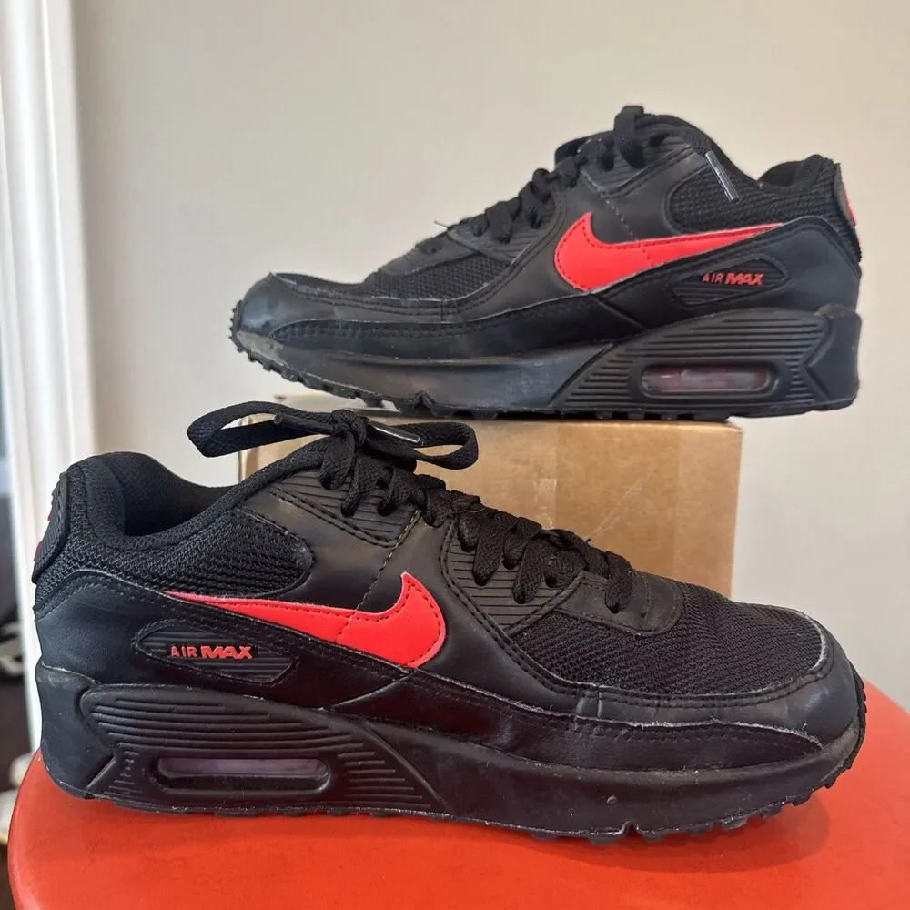 Nike Air Max 90 GS Black Habanero DX9272-001 Youth 6.5Y Women 8